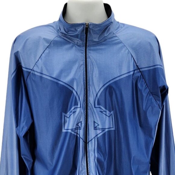 Vintage Descente Mens XL Cycling Jacket Lightweight Blue Windbreaker Cycle Retro - Picture 2 of 10